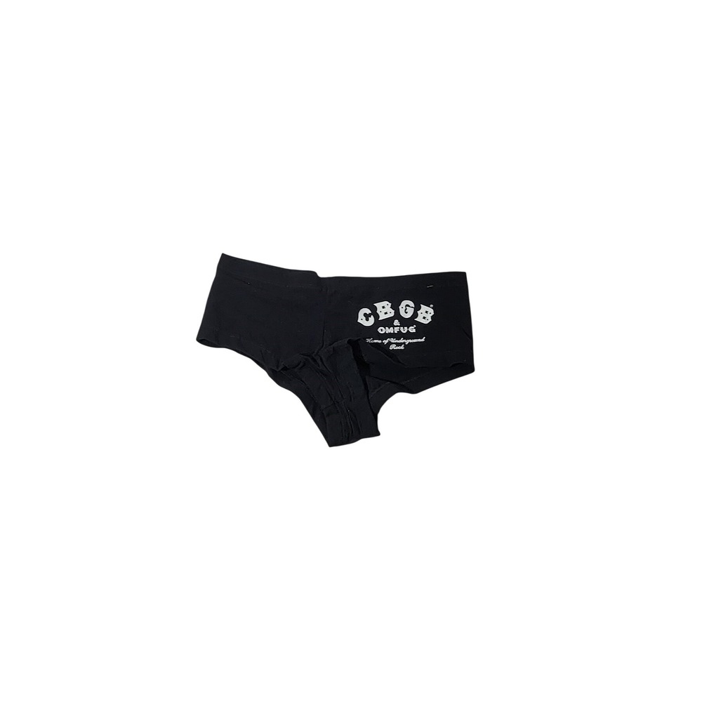 CBGB OMFUG Black Graphic Boy Short Underwear Punk Rock Logo Small Made in USA